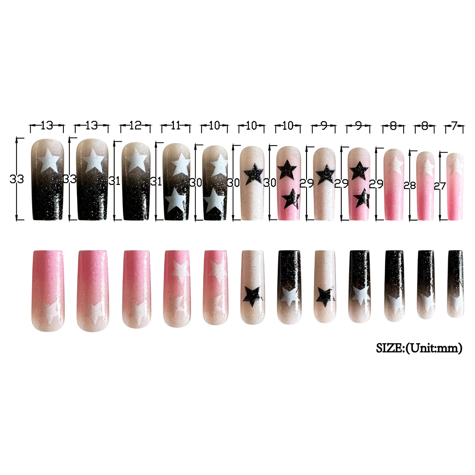 Wholesale Mandarin Duck Gradient Pentagram Nail Stickers